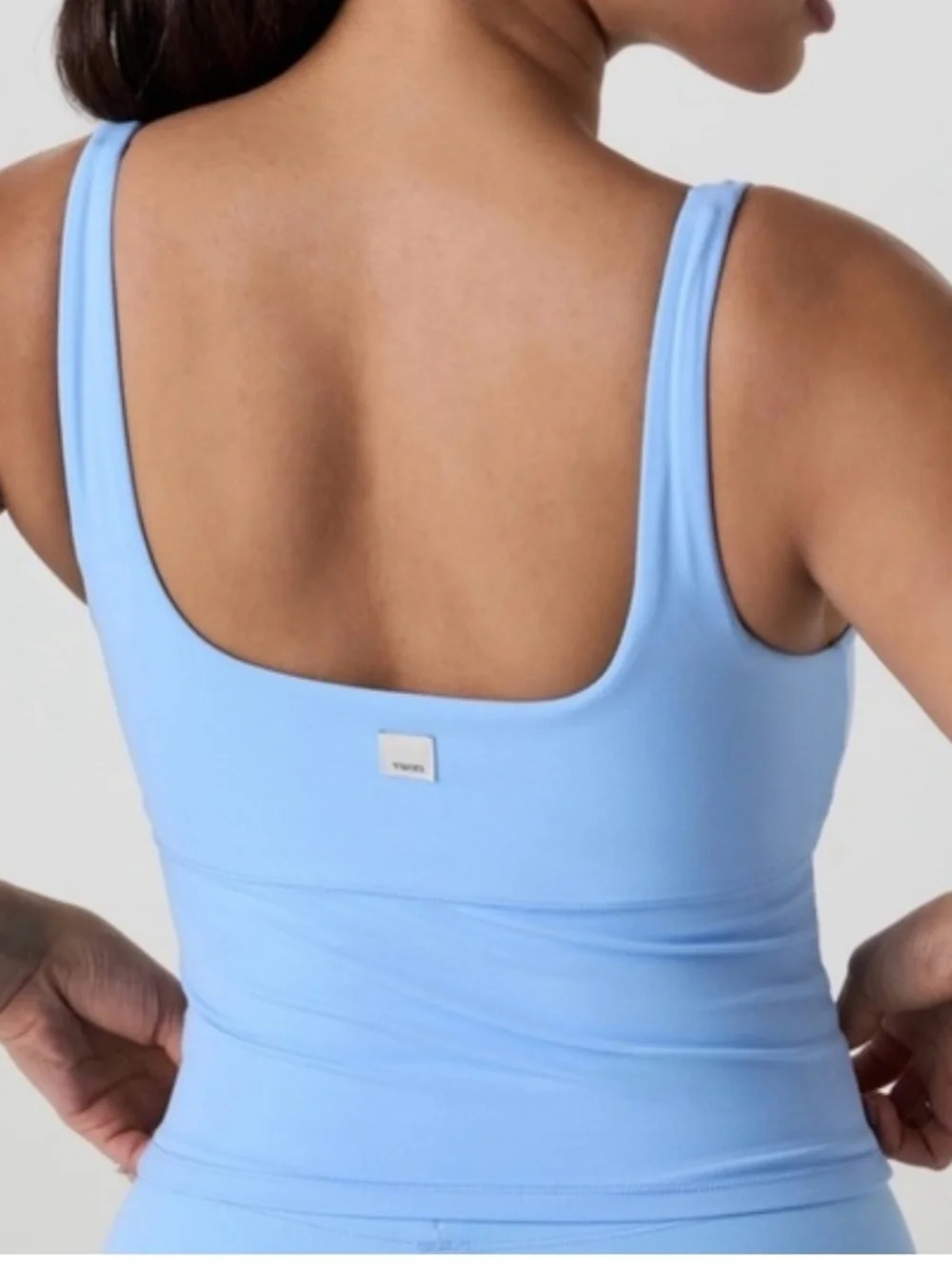 NWOT Vuori Alltheform Light Blue Square Neck Athletic Tank Top Medium Athleisure - Picture 3 of 10